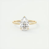 2 CT Pear Solitaire CVD F/VS1 Diamond Engagement Ring 8