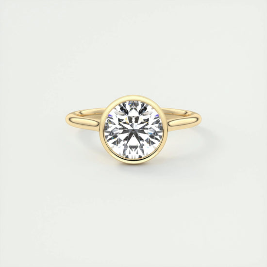 2 CT Round Bezel CVD F/VS1 Diamond Engagement Ring 7