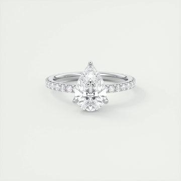 2 CT Pear Solitaire CVD F/VS1 Diamond Engagement Ring 1