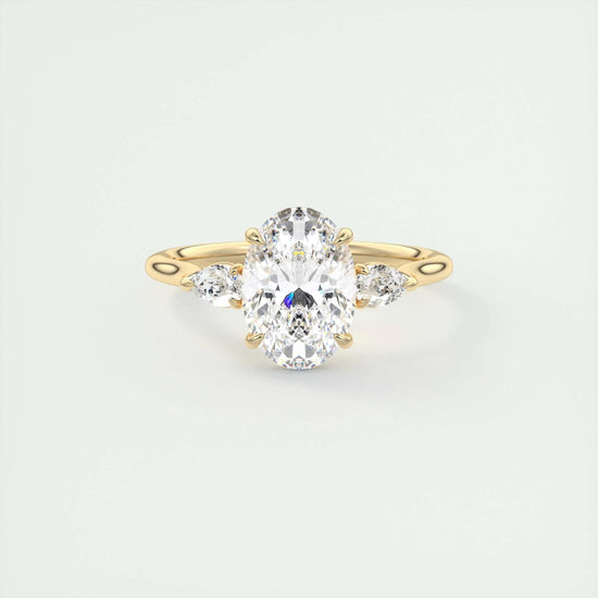 1.91 CT Oval Cut Three Stone Moissanite Engagement Ring 9