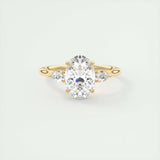 1.91 CT Oval Cut Three Stone Moissanite Engagement Ring 9