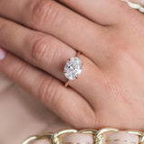 3.50 CT Oval Solitaire Moissanite Engagement Ring 6