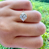 2.65 CT Round Cut Cluster Moissanite Engagement Ring 3