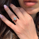 1.80 CT Cushion Hidden Halo & Pave Moissanite Engagement Ring 6