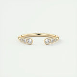 0.22 CT Round Open CVD EF/VVS Diamond Wedding Band 8