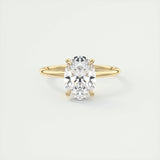 1.91 CT Oval Solitaire Hidden Halo Moissanite Engagement Ring 9