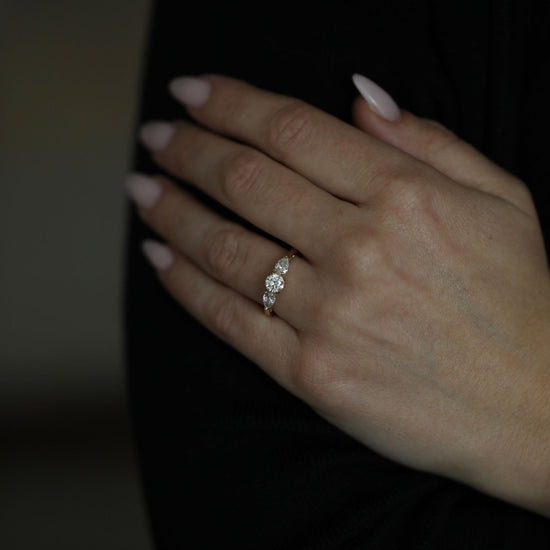 0.50 CT Round 3 Stones CVD E/VS1 Diamond Engagement Ring 1