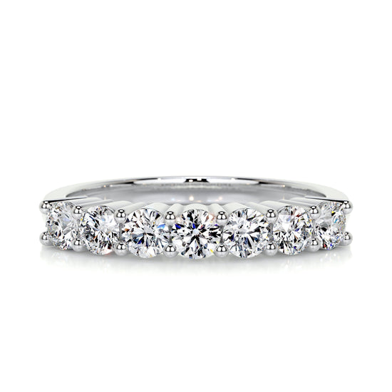 0.75 CT Round 7 Stones CVD EF/VVS Diamond Wedding Band 1