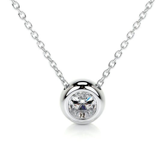 1.0 CT Round Bezel Solitaire CVD F/VS Diamond Necklace 5