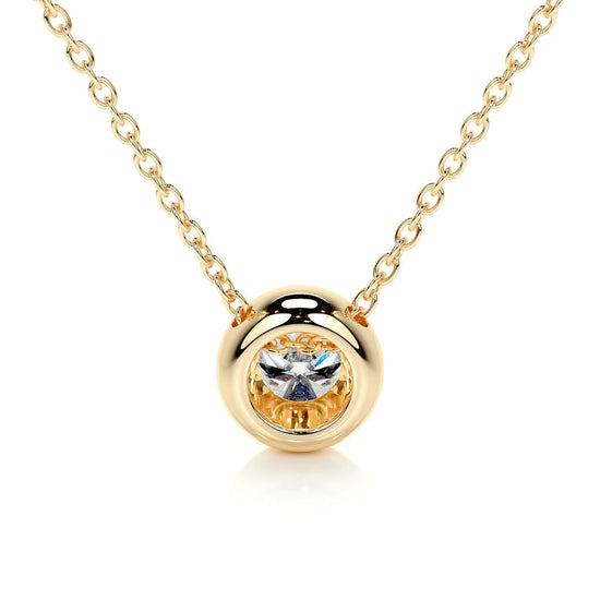 1.0 CT Round Bezel Solitaire CVD F/VS Diamond Necklace 10