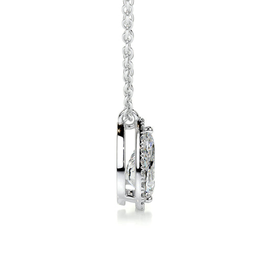 1.50 CT Pear Halo CVD F/VS Diamond Necklace 3