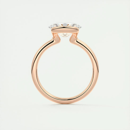 2 CT Oval Half Bezel CVD F/VS1 Diamond Engagement Ring 21