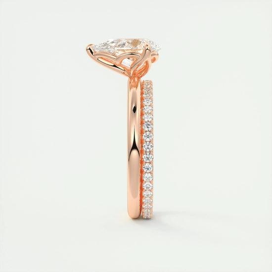 2 CT Pear Solitaire CVD F/VS1 Diamond Engagement Ring 19