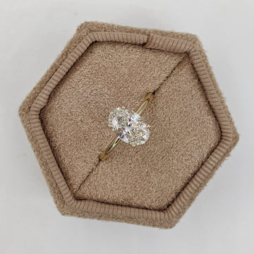 1.5 CT Oval Solitaire CVD G/VS2 Diamond Engagement Ring 1