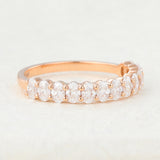 0.78 CT Oval Shaped Moissanite Half Eternity Wedding Band 2