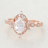 0.90 CT Pear Shaped Moissanite Vintage Engagement Ring 2