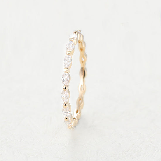 1.44 CT Marquise Shaped Moissanite Full Eternity Wedding Band 2