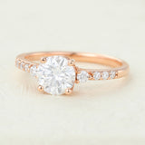 0.88 CT Round Shaped Moissanite Pave Setting Engagement Ring 4