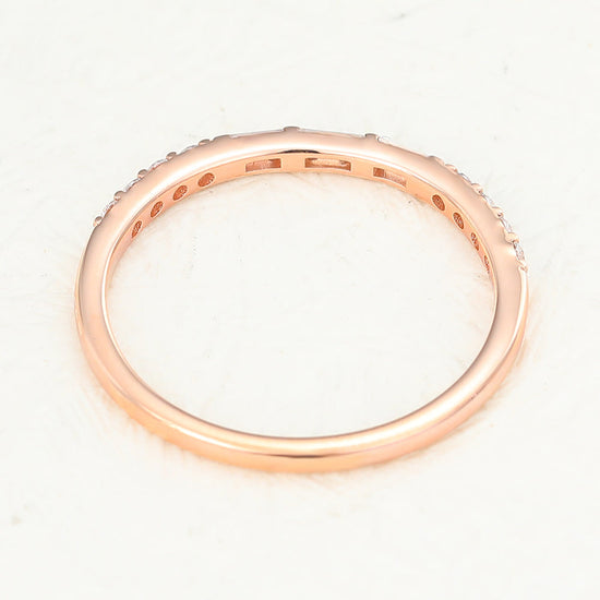 0.28 CT Baguette & Round Shaped Moissanite Minimalist Wedding Band 4