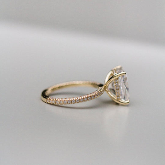 5.70 CT Elongated Cushion Hidden Halo Moissanite Engagement Ring 2