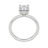 1.91 CT Oval Solitaire Moissanite Engagement Ring With Pave Setting 5