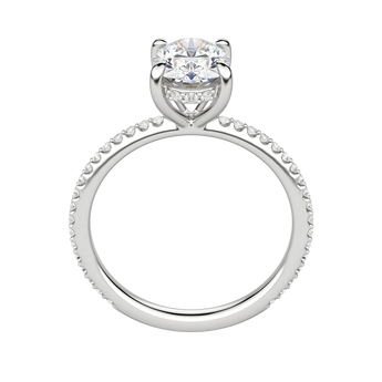 1.91 CT Oval Solitaire Moissanite Engagement Ring With Pave Setting 5