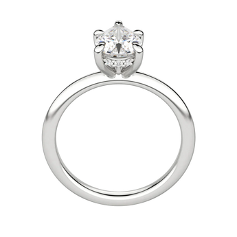 1.33 CT Pear Solitaire Moissanite Engagement Ring With Hidden Halo Setting 6