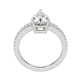 1.33 CT Pear Cut Solitaire Pave Moissanite Engagement Ring 5