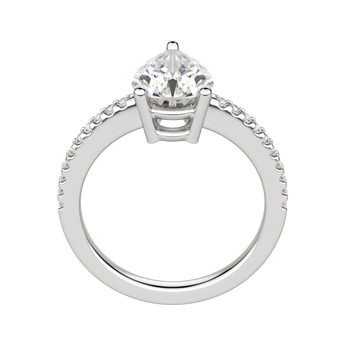 1.33 CT Pear Cut Solitaire Pave Moissanite Engagement Ring 5