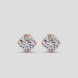 1.0 TCW Round Cut Moissanite Solitaire Stud Earrings 3