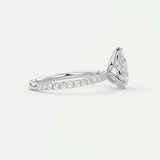 1.93 CT Pear Solitaire Pave Moissanite Engagement Ring 2