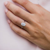 2.10 CT Oval Solitaire Hidden Halo Moissanite Engagement Ring 3