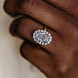 3.85 CT Oval Halo Moissanite Engagement Ring 1