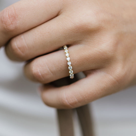 0.70 TCW Round Bubble Prong Moissanite Wedding Band 5