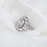 1.85 CT Oval Art Deco Halo Moissanite Engagement Ring 7