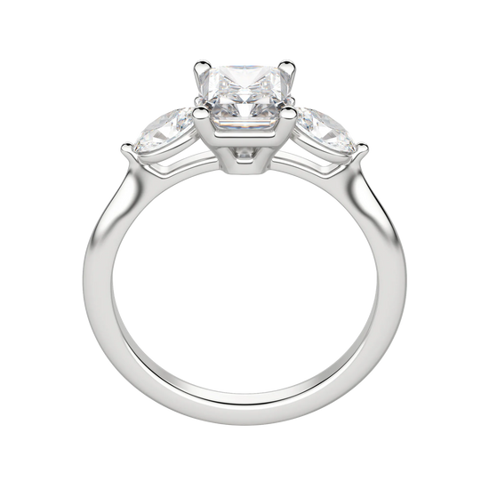 1.67 CT Radiant Cut 3 Stone Moissanite Engagement Ring 5