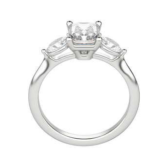 1.67 CT Radiant Cut 3 Stone Moissanite Engagement Ring 5