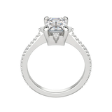 1.60 CT Emerald Solitaire Pave Moissanite Engagement Ring 6