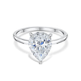 1.33 CT Pear Solitaire Moissanite Engagement Ring With Hidden Halo Setting 6