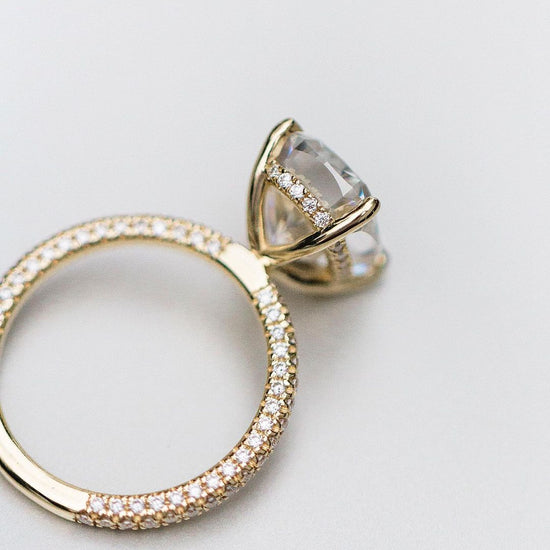 5.70 CT Elongated Cushion Hidden Halo Moissanite Engagement Ring 4