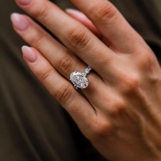 5.10 CT Oval Cut Solitaire Moissanite Engagement Ring 5