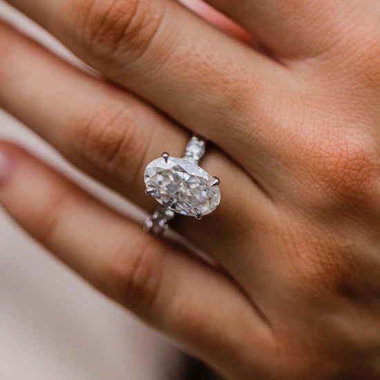 5.10 CT Oval Cut Solitaire Moissanite Engagement Ring 1