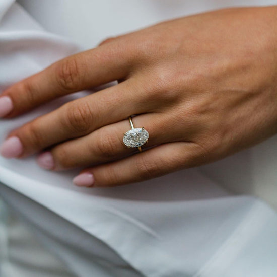 4.25 CT Oval Hidden Halo Moissanite Engagement Ring 4