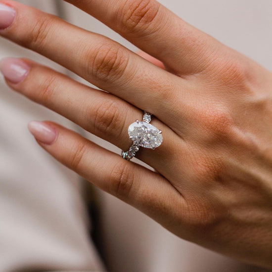 5.10 CT Oval Cut Solitaire Moissanite Engagement Ring 2