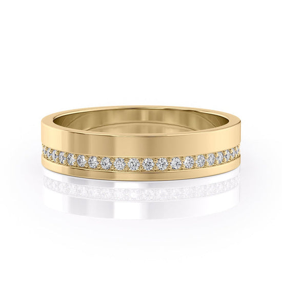 Round Stone High Polish Finish Men's Wedding Band 4