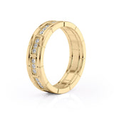 Round Shaped Stones Wedding Band For Men 3