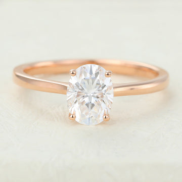 1.33 CT Oval Shaped Moissanite Solitaire Engagement Ring 1