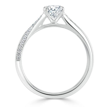 0.75 CT Oval Cut Solitaire Moissanite Engagement Ring 4