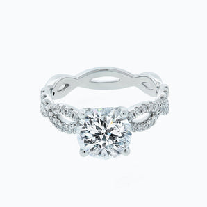 2.0 CT Round Criss - Cross Pave CVD F/VS2 Diamond Engagement Ring 1