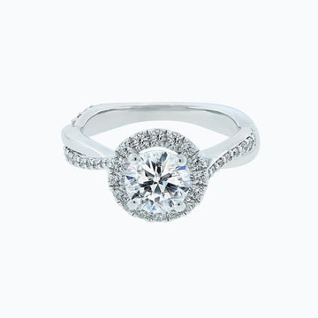 1.0 CT Round Shaped Moissanite Halo Engagement Ring 1